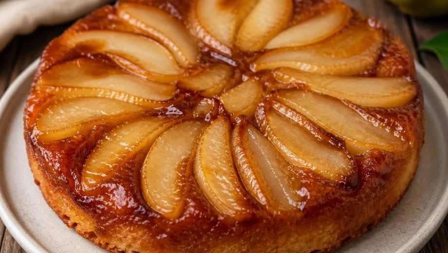 Torta invertida de peras sin harinas. Foto: ilustrativa.