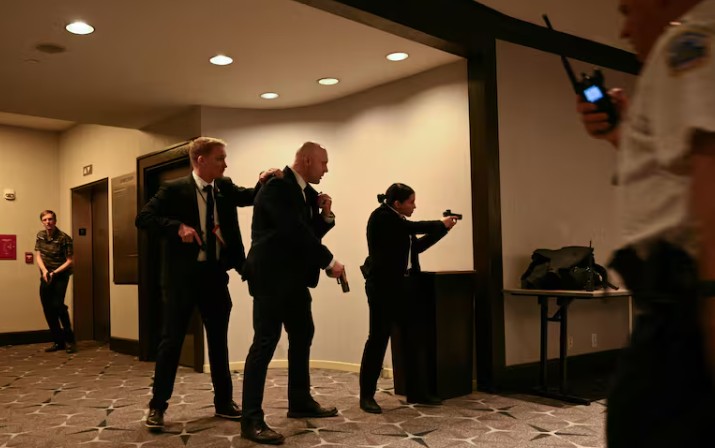 Tiroteo durante una cena donde estaba Donald Trump. Foto: AP. 