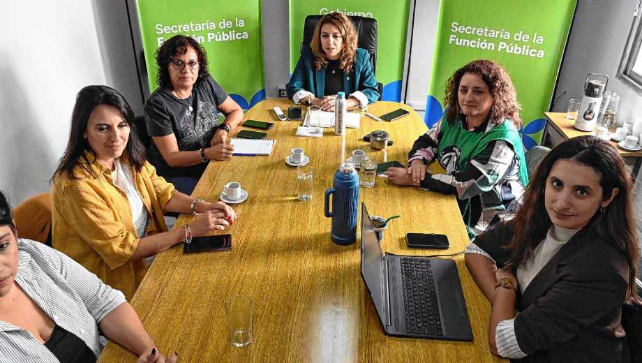 En la Función Pública se juntaron funcionarios con representantes de ATE y de UPCN. Foto: Marcelo Ochoa.