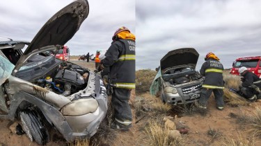 Una mujer volcó en Ruta 22, quedó atrapada y debió ser rescatada por bomberos 