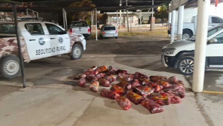 La carne era transportada en un Toyota Etios Cross y fue decomisada durante un control sobre la Ruta Nacional 151.