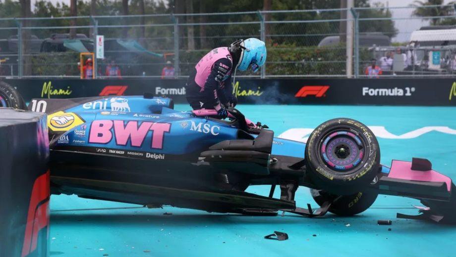 Pierre Gasly protagonizó un fuerte accidente en el Gran Premio de Miami.