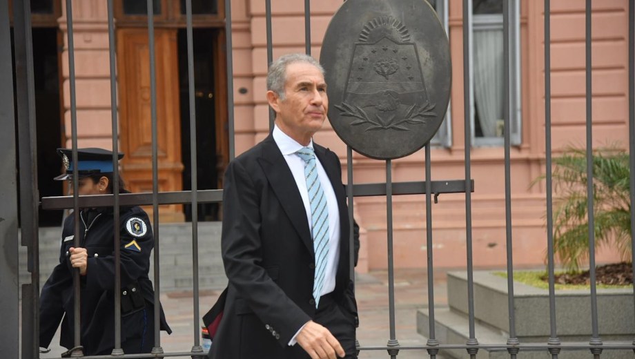 Maurice Ostro saliendo de Casa Rosada hoy viernes 29 de mayo. (Foto: Clarín fotografía)