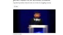 Imagen de En la previa de la gira por EE.UU., duro artículo de The Economist sobre Milei: «está en serios problemas»