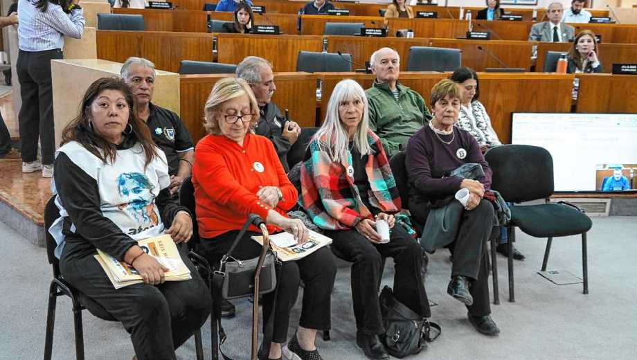 Sara Mansilla y la APDH Neuquén en el reconocimiento institucional a la labor del periodista Walter Pérez ayer en el Concejo (Foto Cecilia Maletti)
