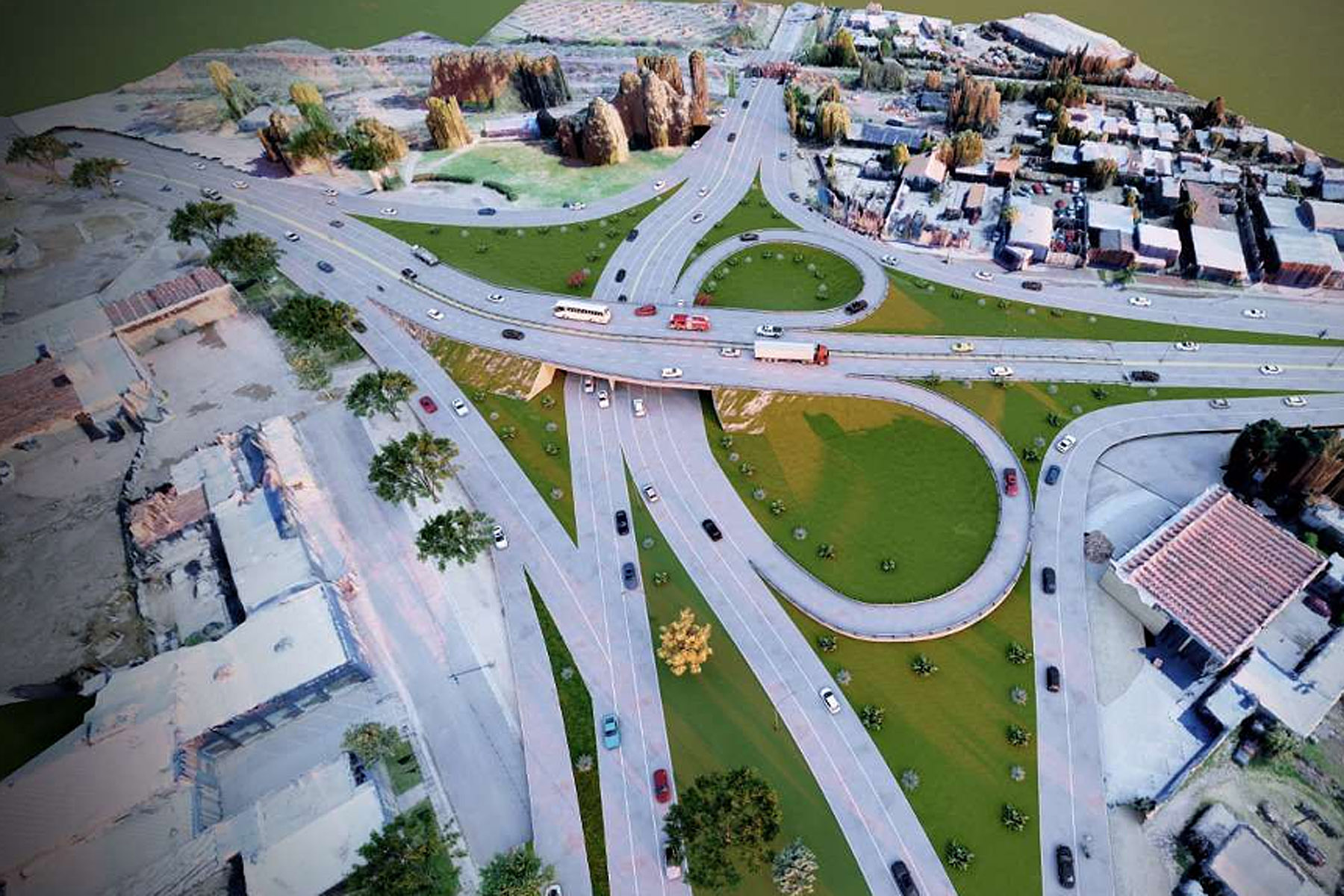 Imagen de Travesía urbana con un nodo vial imponente, así era el "anteproyecto" de la Ruta 22 que Cipolletti llegó a consensuar con Vialidad Nacional