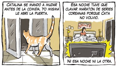 «Maratón de series», la tira de Chelo Candia en el suple Viajes y Turismo
