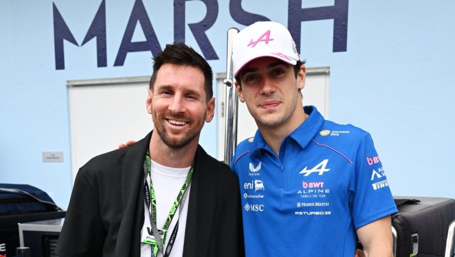 Messi y Colapinto juntos en el GP de Miami de la Fórmula 1.