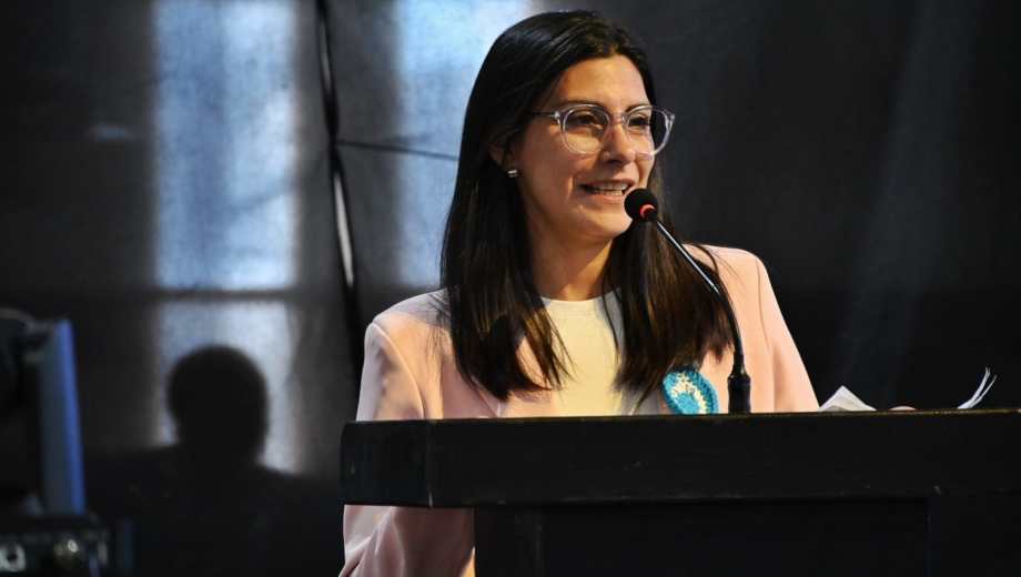 La legisladora Ayelén Spósito participó de la audiencia pública y pidió discutir "el impacto total" del proyecto de GNL. Foto: Marcelo Ochoa.
