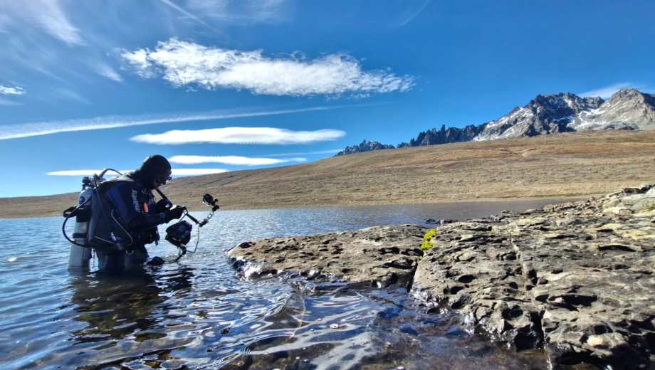 Su pasión por el buceo se trasladó a la zona cordillerana. Foto: gentileza