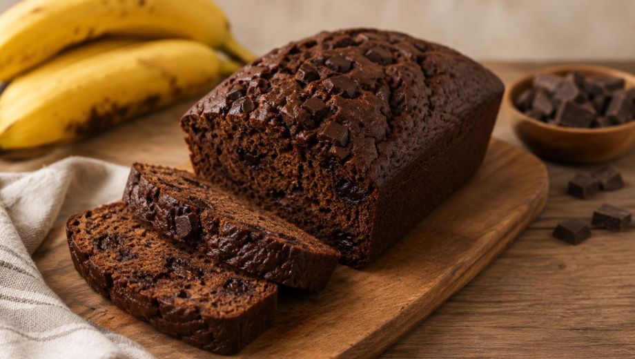 Budín plátano y chocolate casero. Foto ilustrativa.