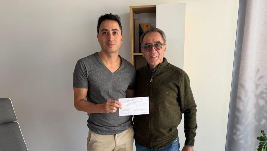 El senador Fullone se reunió con el legislador Doctorovich, que luego firmó la ficha para LLA. Foto: Gentileza.