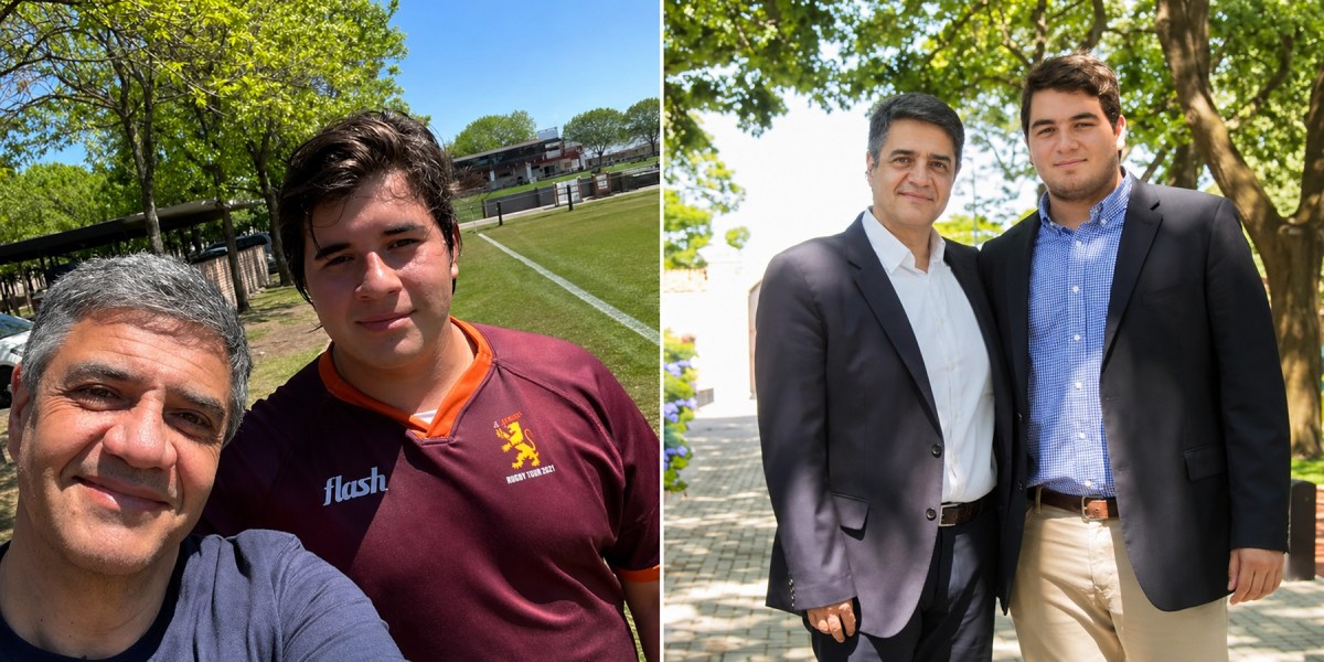Jorge Macri junto a dos de sus hijos. Fotos: gentileza.