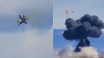 Imagen de Video | Dos aviones militares chocaron durante un show aéreo en Estados Unidos este domingo