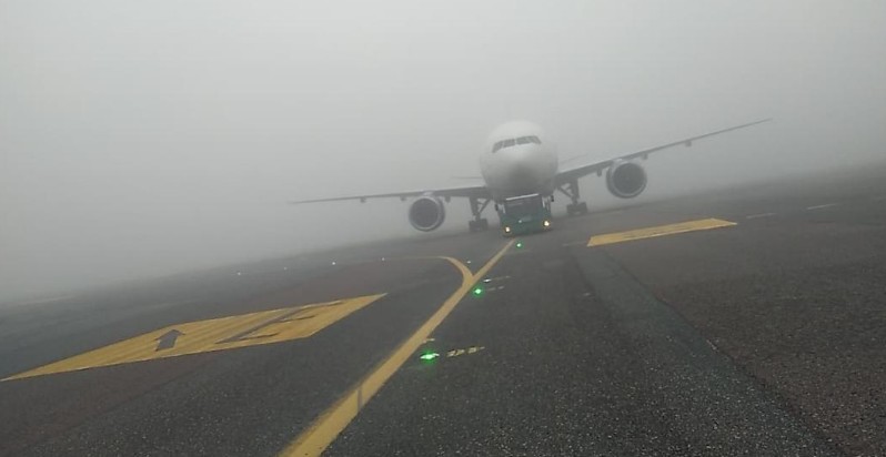 La niebla afecta los vuelos de Ezeiza este martes. Foto: Gentileza Aviación Argentina. 