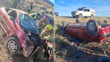 Intentó esquivar un bache y volcó en la Ruta 237: destrucción total del vehículo  