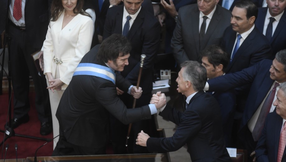 Mauricio Macri en la asunción presidencial de Javier Milei. (Foto: Clarín Fotografía)