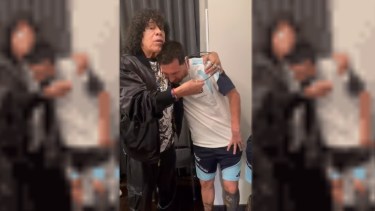 La reacción de Lionel Messi cuando conoció a La Mona Jiménez en la concentración argentina