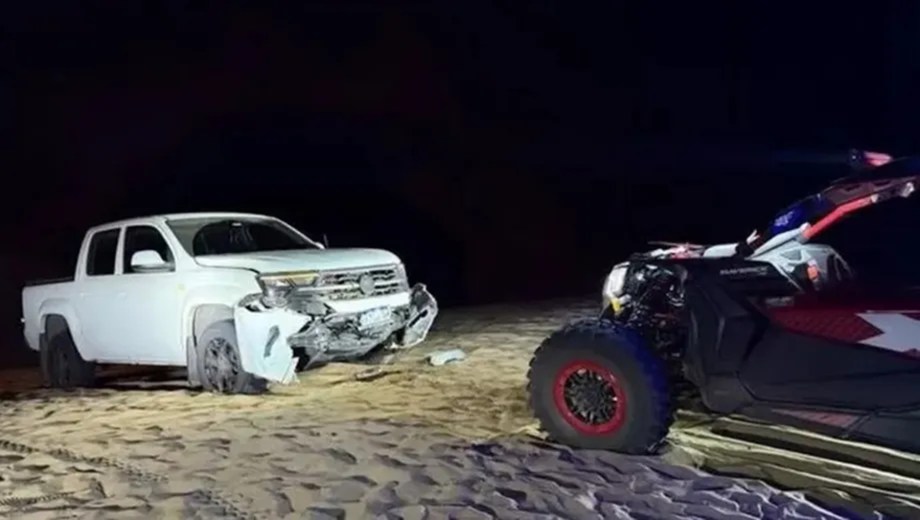 El choque de una camioneta Volkswagen Amarok y un vehículo UTV.