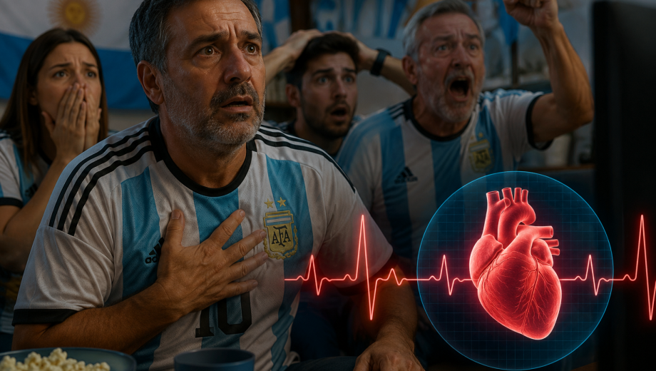 Cardiólogos advierten que la tensión de los partidos puede elevar el riesgo cardiovascular. Imagen generada con IA.-
