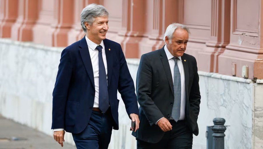 El presidente del Banco Central, Santiago Bausili y el vicepresidente primero de la entidad, Vladimir Werning. (Foto: gentileza)