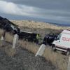 Imagen de Vuelco en la Ruta 237 de un camión que trasportaba autos: el conductor fue trasladado al hospital de Junín de los Andes