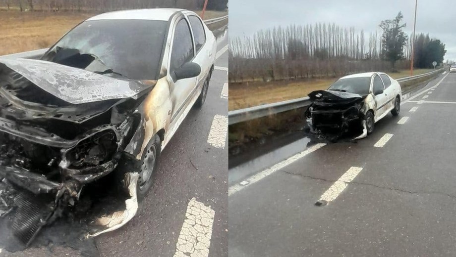La conductora logró salir sin sufrir heridas. Imágen: Gentileza UMN