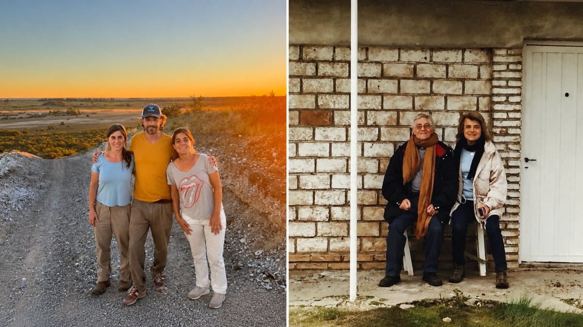 Clara, Luis y María Defferrari a la izquierda. A la derecha sus padres, Luis Fernando y María Estela.