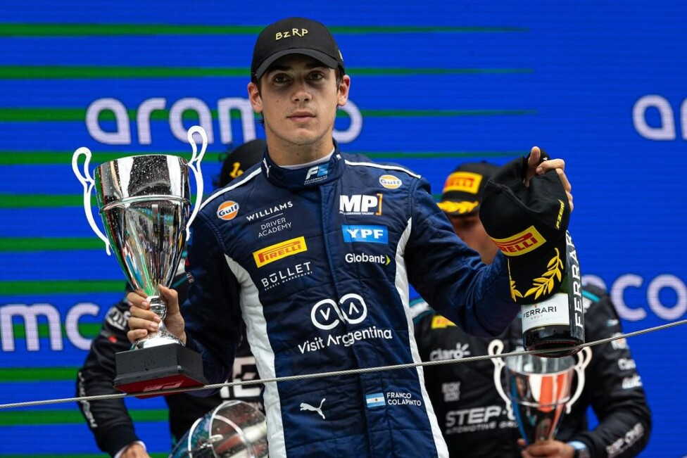En 2024, Franco subió al podio en Barcelona cuando corría en F2.