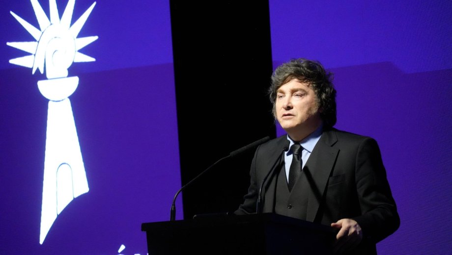 Javier Milei durante una actividad de la Fundación Faro. Foto: Gentileza Presidencia. 