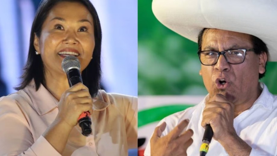 Keiko Fujimori y Roberto Sánchez, en un reñido balotaje en Perú. Foto: Gentileza NA. 