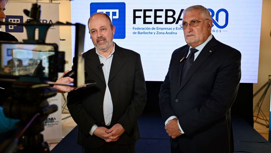 El presidente de la Feeba, Leonardo Marcasciano, cumplió el rol de anfitrión del evento, junto al titular de la CAME, Ricardo Diab. (foto Alfredo Leiva)