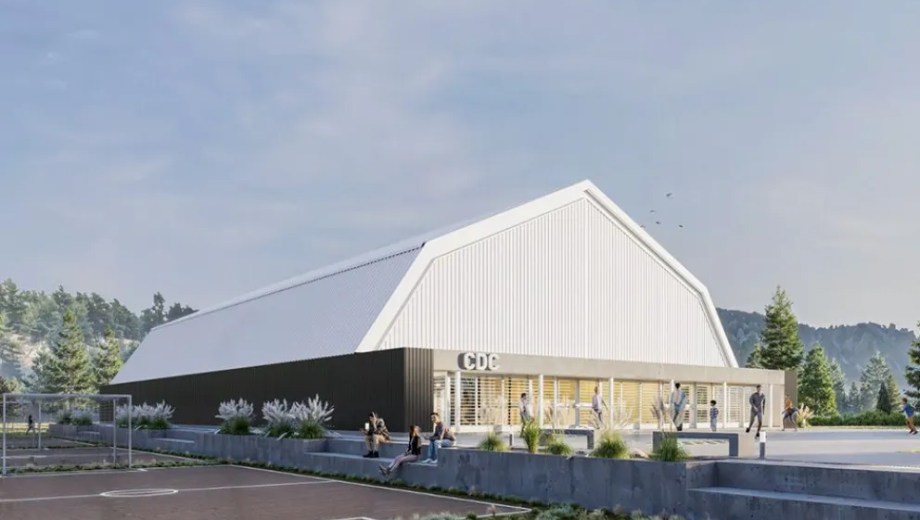 El proyecto del polideportivo comunitario para El Chocón salió a licitación (Render Gobierno)