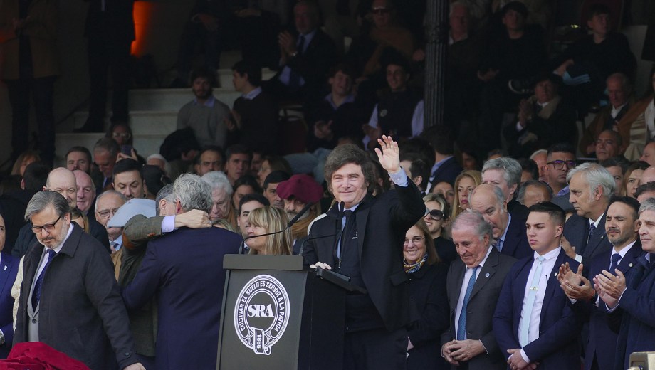 El presidente a punto de comenzar su discurso en Palermo. (Foto: Enrique García Medina)
