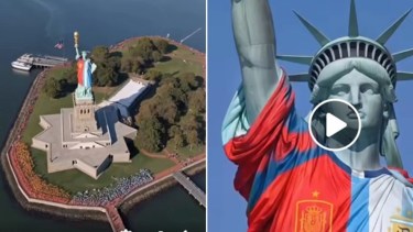 ¿La Estatua de la Libertad se vistió de Argentina y España?: la verdad sobre el video viral antes de la final
