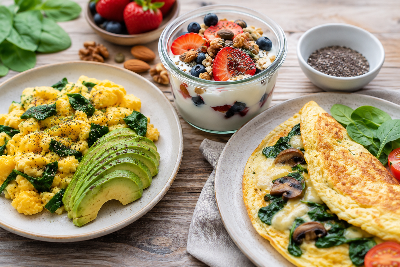 Alternativas de desayunos proteicos sin harinas para comenzar el día