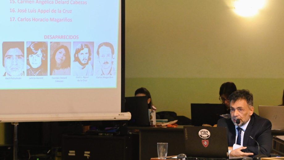El fiscal general Miguel Palazzani pidió que el Tribunal considere el homicidio de Carlos Magariños aunque los responsables no puedan ser sentenciados (foto Florencia Salto)