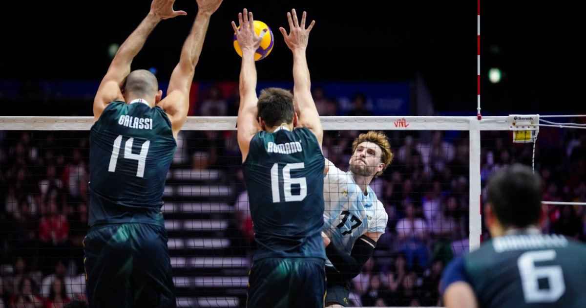 La Selección Argentina de vóley fue superada por Italia en la VNL