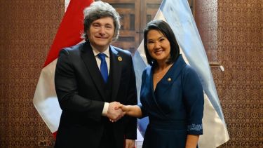 Asunción presidencial en Perú: antes del acto, Keiko Fujimori y Javier Milei mantuvieron una reunión