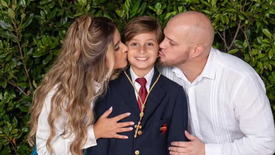 Lucas Gamez y su familia.-