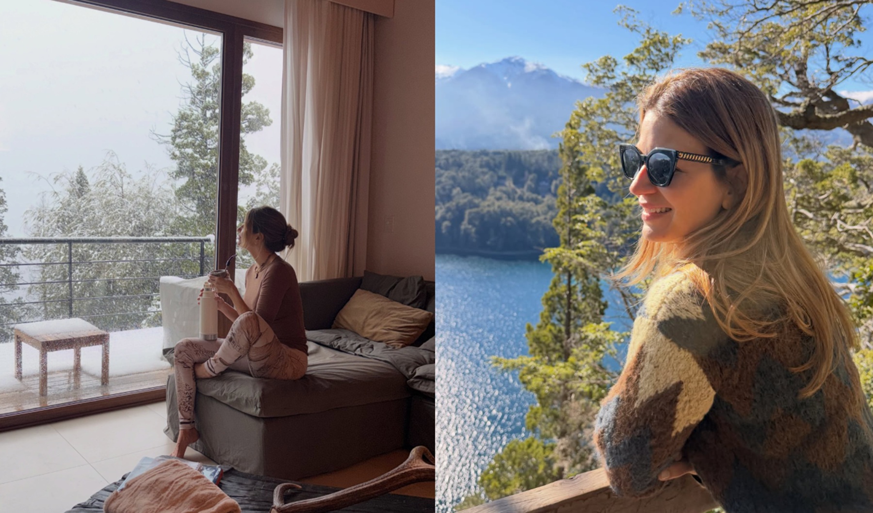 Así fueron las vacaciones en familia de Marcela Kloosterboer en Bariloche: nieve, esquí y comidas patagónicas
