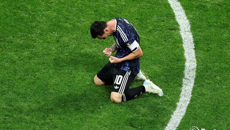 El festejo de Messi tras la victoria con Inglaterra. Foto: gentileza Reuters (Carlos Barría). 