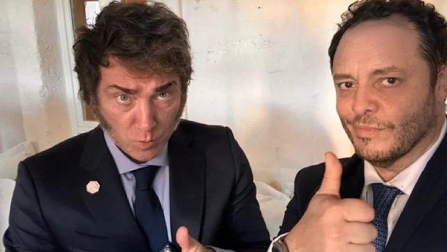 Javier Milei junto a Demian Reidel. Foto: NA 