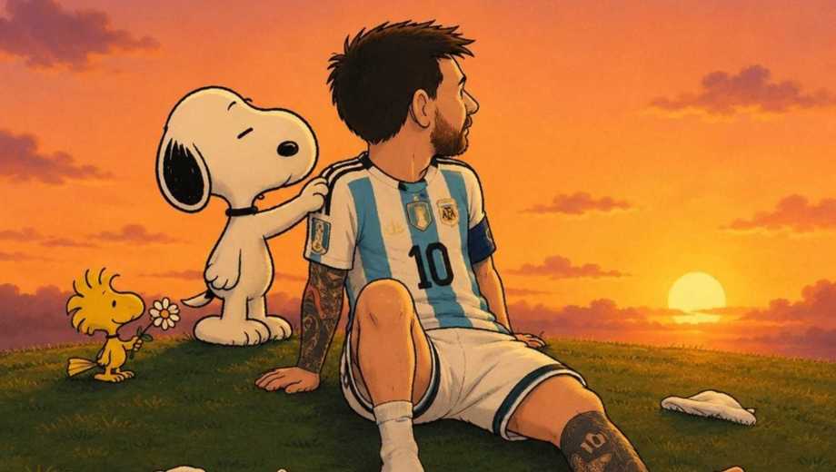 Snoopy se declaró fan de Lionel Messi.-