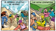 Imagen de «Subir una montaña», la tira de Chelo Candia en el suple Viajes y Turismo