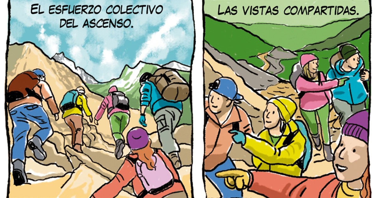 "Subir una montaña", la tira de Chelo Candia en el suple Viajes y Turismo