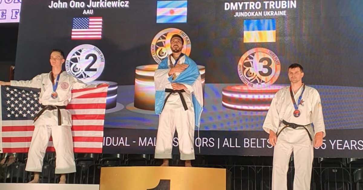 Karate: el roquense Manuel Guevara se consagró campeón mundial en Rumania