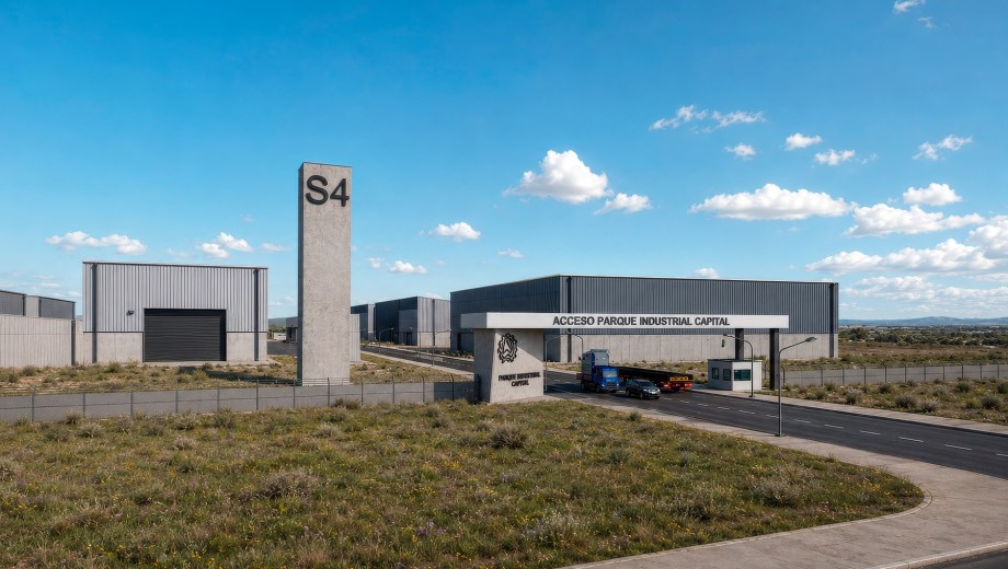 Parque Industrial Capital de Neuquén: acceso a uno de los ocho sectores previstos en el masterplan. Render cedido por la Municipalidad de Neuquén.