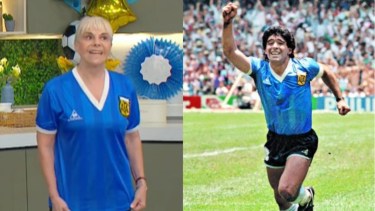 Así es la histórica camiseta azul de Argentina que mostró Claudia Villafañe y que usó Diego Maradona ante Inglaterra en México 1986