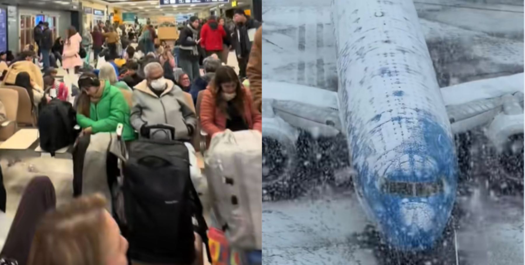 Temporal de nieve causa caos en el aeropuerto de Bariloche con vuelos cancelados